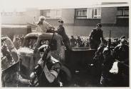 Civil War soldiers remove girls from Roman Catholic barricades Londonderry, Northern Ireland