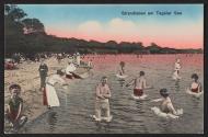 [Swimmers along shoreline]