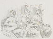 [Three classical figures playing music]