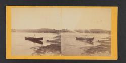 View on Kansas River at Turnpike Bridge near Wyandotte, Kansas. 287 miles west of St. Louis, Mo.