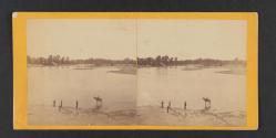 View lookin up Kansas River towards Genl. Dietzler's House. 323 miles west of St. Louis, Mo.