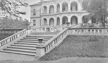 Facade of mansion with grand staircase, Japan Trip