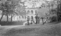 Facade of mansion with garden, Japan Trip