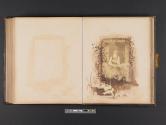 [Woman framed by vines and leaves; girl, seated]