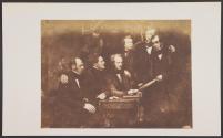 [James Balfour, Captain Martin, Robert Maitland Heriot, Dr. Foulis, man and Mr. Douglas]