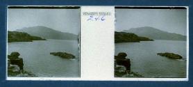 [View of lake, rocks and mountain]