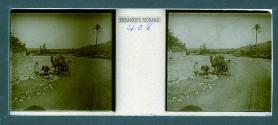 [Four poeple with camel and mule]