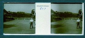 [Doubles tennis match]