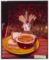 [Soup and sandwich with gardening supplies (Campbell)]