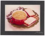 [Chicken noodle soup with sandwich]