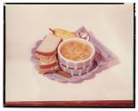 [Chicken noodle soup and sandwich]