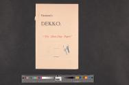 Kodak pamphlet for Eastman's Dekko Paper