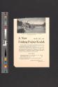 Advertisement for a new Folding Pocket Kodak featuring photo of mill beside small waterfall