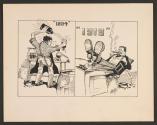 Cartoon of W.G. Stuber Mixing Chemicals