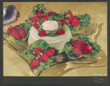 [Mould with strawberries and mayonnaise (Hellmann's)]