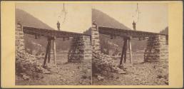View in the Narrows, Cumberland, Maryland, C.C. and I. Co. R.R. bridge in foreground, National Road bridge in distance