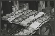 At the native market in Durban, South Africa, we found one stall filled with this popular type of sandal. We are told that the shoes are made from discarded inner tubes and other rubber products and subsequently decorated to make them costlier....