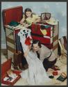 [Woman and girl packing up a trunk (McCall's)]