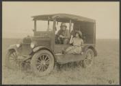 George Eastman and Osa Johnson in Johnson's car, African Safari