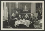 Taking lunch with the ship's doctor, Ritz Restaurant- ''Majestic," African Safari