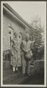 Phil and Mrs. Percival on front steps, Parklands, African Safari