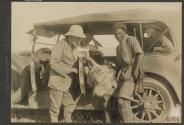 George Eastman's first lion and gun bearer, African Safari