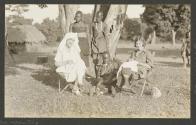 Osa Johnson with African natives, African Safari