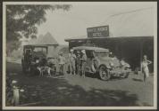 George Eastman and companions outside White Rhino Hotel, African Safari