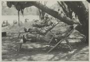 Osa Johnson and Dan Pomeroy reclining outside, African Safari