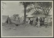 Osa Johnson with native guides, African Safari