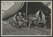 Phil Percival and George Eastman at camp, African Safari