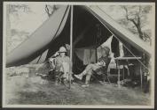 George Eastman and unidentified man at camp, African Safari