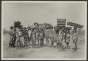 Osa Johnson with native guides, African Safari
