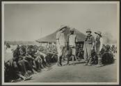 George Eastman and companions in village, African Safari