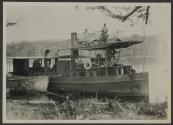 Steamer moored at riverbank, African Safari