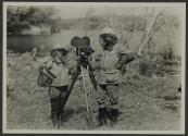 Johnsons with motion picture camera, African Safari