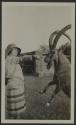 Osa Johnson with ibex, African Safari