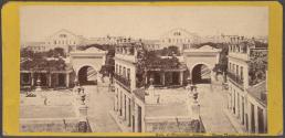 The Puerta de Monserrate with the Tacon Theatre in the background, Havana \ Puerta de Monserrate, con el Teatro Tacon en la distancia, Habana