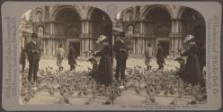 Feeding the pigeons, Piazza di San Marco, Venice, Italy
