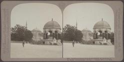 Fountain presented by the Kaiser Wilhelm II and Mosque of St. Sophia, Constantinople, Turkey