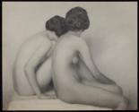 [Two seated nude women]