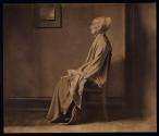 [Woman posing as Whistler's Mother]
