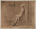 [Woman posing as Whistler's Mother]