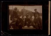 [Elias Goldensky and others on boat]