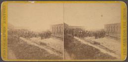Knoxville Railroad Depot at Chattanooga, Group of Rebel prisoners waiting transport North