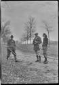 Unidentified person with Henry Spooner Harrison Jr. and Elizabeth Harrison, Oak Lodge Trip