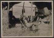 Osa Johnson with mirror, African Safari