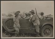 Johnsons beside automobile driven by George Eastman, African Safari