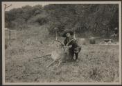Osa Johnson with dead gazelle, African Safari
