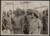 Osa Johnson with native tribesmen, African Safari